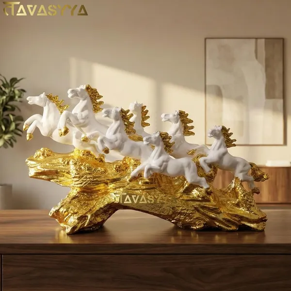 Tavasyya_Luxury_Seven_Running_Horse_Showpiece_|_White_&_Golden_Leafing_Wave_Base_|_Seven_Vastu_Horse_Statue_for_Good_Luck,_Prosperity,_Success_&_Opportunities_|_Elegant_Home_&_Office_D�cor