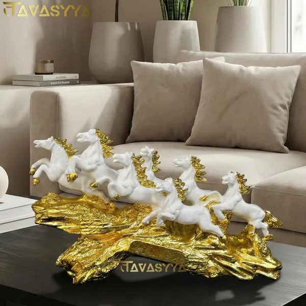 Tavasyya_Luxury_Seven_Running_Horse_Showpiece_|_White_&_Golden_Leafing_Wave_Base_|_Seven_Vastu_Horse_Statue_for_Good_Luck,_Prosperity,_Success_&_Opportunities_|_Elegant_Home_&_Office_D�cor