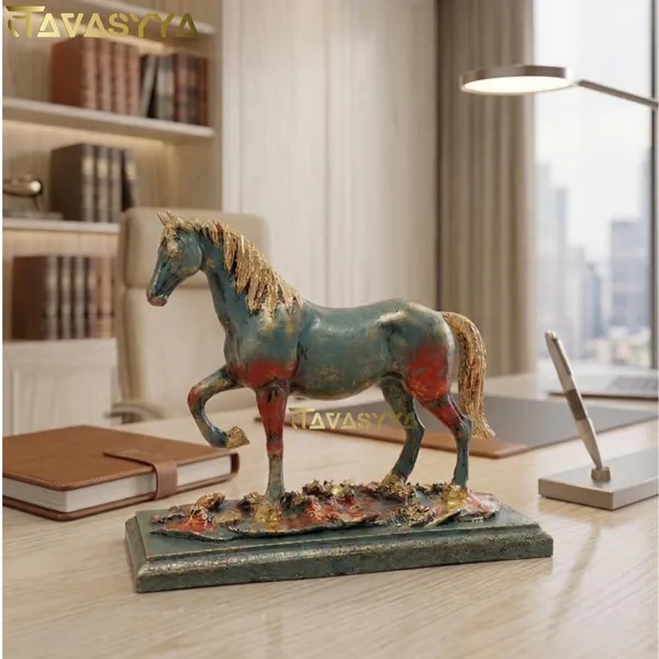 Tavasyya_Vastu_Walking_Horse_Statue_for_Home_Decor_|_Metallic_Green_&_Rustic_Red_with_Golden_Leafing_|_Feng_Shui_Horse_for_Success,_Wealth_&_Career_Growth_|_Office_Desk_&_Living_Room_Showpiece_(8.5")