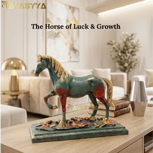 Tavasyya_Vastu_Walking_Horse_Statue_for_Home_Decor_|_Metallic_Green_&_Rustic_Red_with_Golden_Leafing_|_Feng_Shui_Horse_for_Success,_Wealth_&_Career_Growth_|_Office_Desk_&_Living_Room_Showpiece_(8.5")