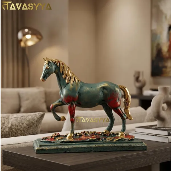 Tavasyya_Vastu_Walking_Horse_Statue_for_Home_Decor_|_Metallic_Green_&_Rustic_Red_with_Golden_Leafing_|_Feng_Shui_Horse_for_Success,_Wealth_&_Career_Growth_|_Office_Desk_&_Living_Room_Showpiece_(8.5")