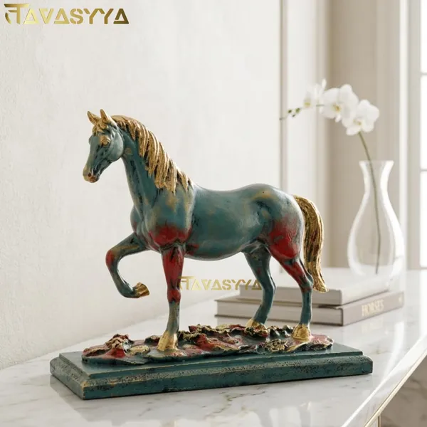 Tavasyya_Vastu_Walking_Horse_Statue_for_Home_Decor_|_Metallic_Green_&_Rustic_Red_with_Golden_Leafing_|_Feng_Shui_Horse_for_Success,_Wealth_&_Career_Growth_|_Office_Desk_&_Living_Room_Showpiece_(8.5")