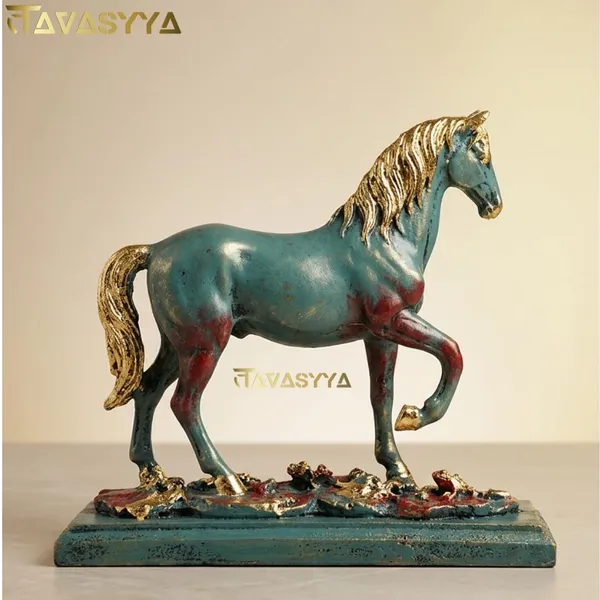 Tavasyya_Vastu_Walking_Horse_Statue_for_Home_Decor_|_Metallic_Green_&_Rustic_Red_with_Golden_Leafing_|_Feng_Shui_Horse_for_Success,_Wealth_&_Career_Growth_|_Office_Desk_&_Living_Room_Showpiece_(8.5")