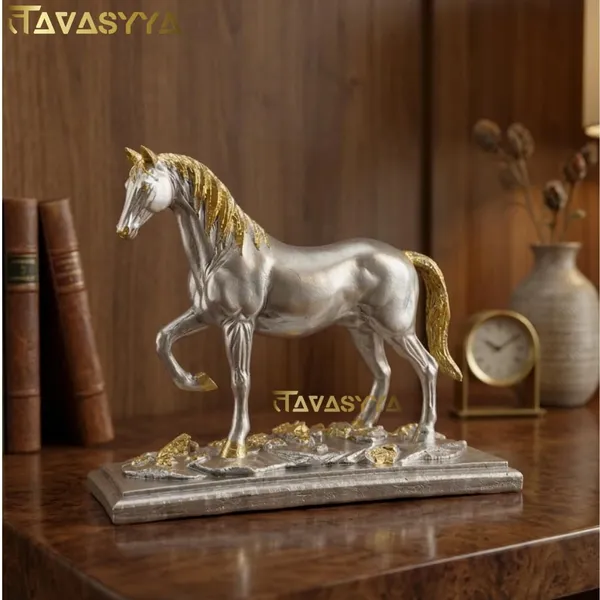 Tavasyya_Walking_Horse_Statue_for_Business_&_Home_Decor_|_Feng_Shui_Horse_Figurine_In_Liquid_Silver_Finish_With_Rich_Golden_Leaf_Detailing_|_Vastu_Success_&_Wealth_Symbol_for_Office_Desk_&_Living_Room