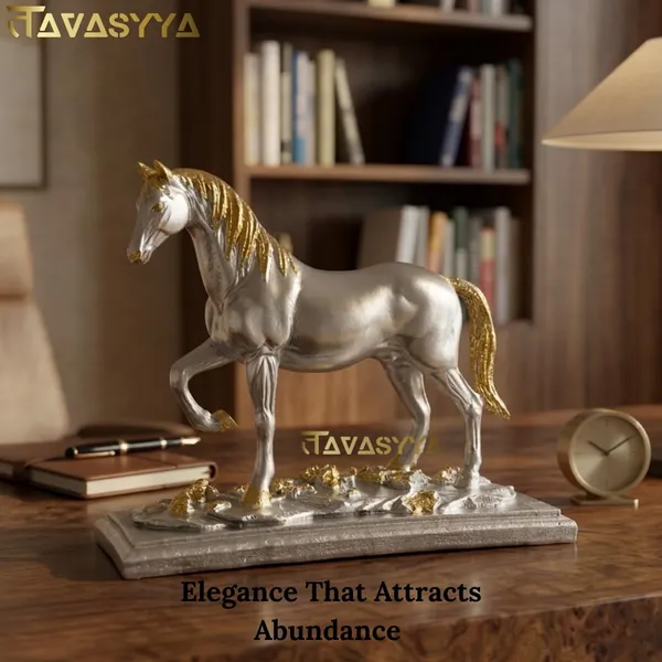 Tavasyya_Walking_Horse_Statue_for_Business_&_Home_Decor_|_Feng_Shui_Horse_Figurine_In_Liquid_Silver_Finish_With_Rich_Golden_Leaf_Detailing_|_Vastu_Success_&_Wealth_Symbol_for_Office_Desk_&_Living_Room