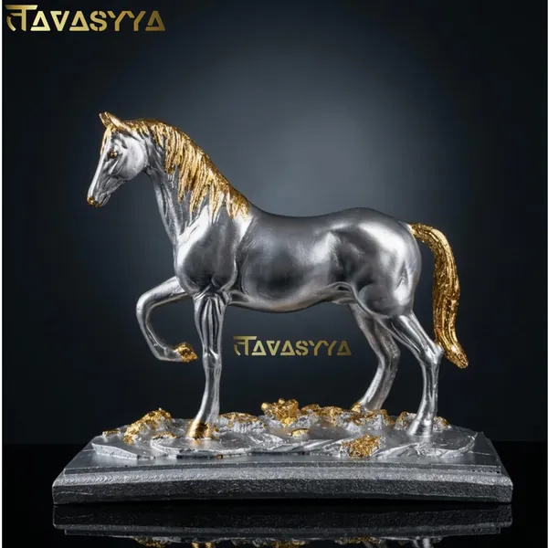 Tavasyya_Walking_Horse_Statue_for_Business_&_Home_Decor_|_Feng_Shui_Horse_Figurine_In_Liquid_Silver_Finish_With_Rich_Golden_Leaf_Detailing_|_Vastu_Success_&_Wealth_Symbol_for_Office_Desk_&_Living_Room