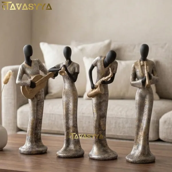 Tavasyya_Set_of_4_Musical_Lady_Figurines_�_Black,_Silver_&_Gold_Finish_Modern_Art_Statues_|_Instrument_Playing_Women_Showpiece_for_Home_Decor,_Living_Room,_Office_Table_&_Shelf_Premium_Gifting