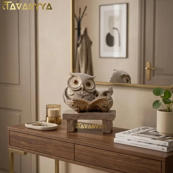 Tavasyya_Cute_Book_Owl_with_Baby_Statue_5.51_Inch_�_Reading_Owl_Figurine_for_Students,_Book_Lovers,_Teachers_&_Decor_Enthusiasts_|_Vastu_&_Feng_Shui_Ullu_Sculpture_for_Wisdom_&_Good_Luck_Gifting