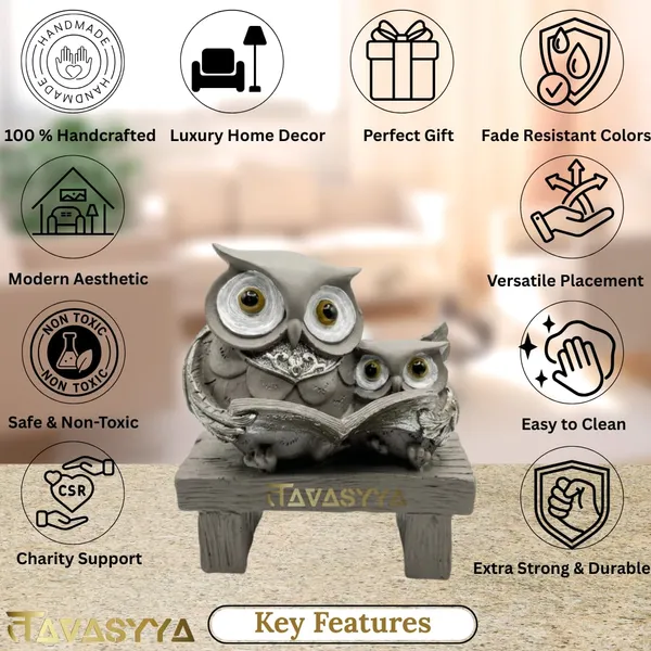 Tavasyya_Cute_Book_Owl_with_Baby_Statue_5.51_Inch_�_Reading_Owl_Figurine_for_Students,_Book_Lovers,_Teachers_&_Decor_Enthusiasts_|_Vastu_&_Feng_Shui_Ullu_Sculpture_for_Wisdom_&_Good_Luck_Gifting