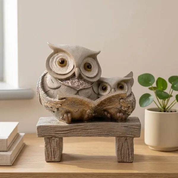 Tavasyya_Cute_Book_Owl_with_Baby_Statue_5.51_Inch_�_Reading_Owl_Figurine_for_Students,_Book_Lovers,_Teachers_&_Decor_Enthusiasts_|_Vastu_&_Feng_Shui_Ullu_Sculpture_for_Wisdom_&_Good_Luck_Gifting