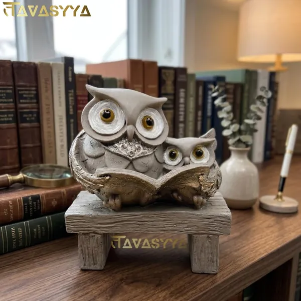 Tavasyya_Cute_Book_Owl_with_Baby_Statue_5.51_Inch_�_Reading_Owl_Figurine_for_Students,_Book_Lovers,_Teachers_&_Decor_Enthusiasts_|_Vastu_&_Feng_Shui_Ullu_Sculpture_for_Wisdom_&_Good_Luck_Gifting