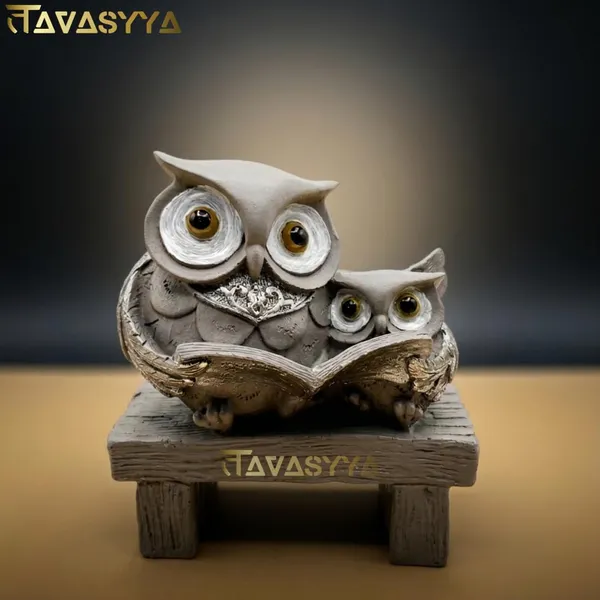 Tavasyya_Cute_Book_Owl_with_Baby_Statue_5.51_Inch_�_Reading_Owl_Figurine_for_Students,_Book_Lovers,_Teachers_&_Decor_Enthusiasts_|_Vastu_&_Feng_Shui_Ullu_Sculpture_for_Wisdom_&_Good_Luck_Gifting