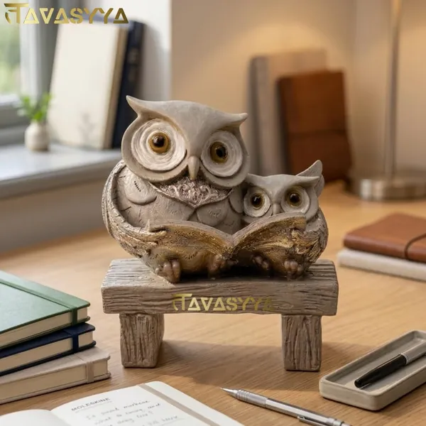 Tavasyya_Cute_Book_Owl_with_Baby_Statue_5.51_Inch_�_Reading_Owl_Figurine_for_Students,_Book_Lovers,_Teachers_&_Decor_Enthusiasts_|_Vastu_&_Feng_Shui_Ullu_Sculpture_for_Wisdom_&_Good_Luck_Gifting