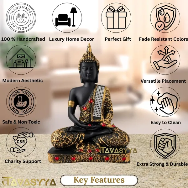 Tavasyya_Beautiful_Meditating_Buddha_Idol_Statue,_25_cm_Black_&_Gold_Buddha_Showpiece_with_Red_Stone_Detailing_|_Peaceful_Sitting_Meditation_Pose_for_Home_Decor,_Office,_Temple_&_Spiritual_Gift