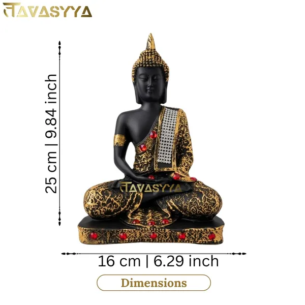 Tavasyya_Beautiful_Meditating_Buddha_Idol_Statue,_25_cm_Black_&_Gold_Buddha_Showpiece_with_Red_Stone_Detailing_|_Peaceful_Sitting_Meditation_Pose_for_Home_Decor,_Office,_Temple_&_Spiritual_Gift