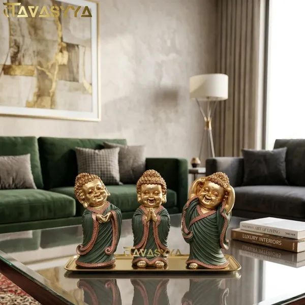 Tavasyya_Handcrafted_Baby_Buddha_Statue_Set_of_3_�_Feng_Shui_Smiling_Monk_Figurines_for_Peace,_Happiness_&_Positivity_|_Home_Decor_Showpiece_for_Living_Room,_Office_Table_&_Shelf_(8.26_Inches)