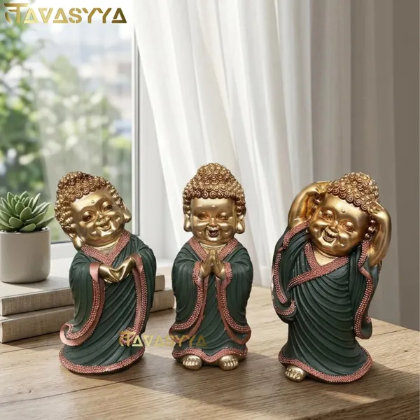 Tavasyya_Handcrafted_Baby_Buddha_Statue_Set_of_3_�_Feng_Shui_Smiling_Monk_Figurines_for_Peace,_Happiness_&_Positivity_|_Home_Decor_Showpiece_for_Living_Room,_Office_Table_&_Shelf_(8.26_Inches)