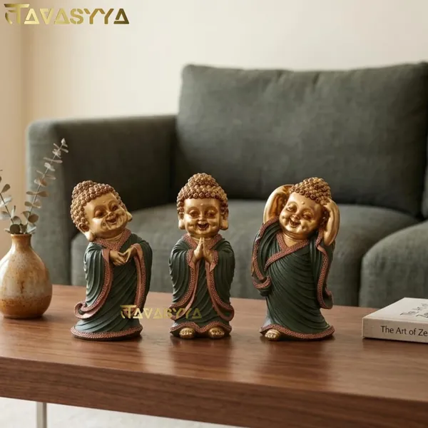 Tavasyya_Handcrafted_Baby_Buddha_Statue_Set_of_3_�_Feng_Shui_Smiling_Monk_Figurines_for_Peace,_Happiness_&_Positivity_|_Home_Decor_Showpiece_for_Living_Room,_Office_Table_&_Shelf_(8.26_Inches)