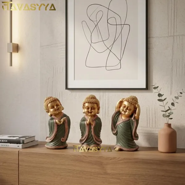 Tavasyya_Handcrafted_Baby_Buddha_Statue_Set_of_3_�_Feng_Shui_Smiling_Monk_Figurines_for_Peace,_Happiness_&_Positivity_|_Home_Decor_Showpiece_for_Living_Room,_Office_Table_&_Shelf_(8.26_Inches)