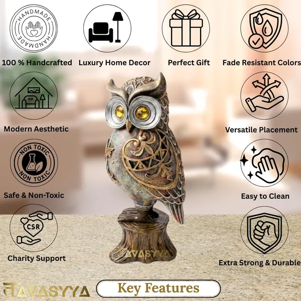 Tavasyya_Premium_Owl_Statue,_Maa_Lakshmi_Vahan_Owl_Figurine_for_Wealth_&_Protection_|_Vastu_&_Feng_Shui_Money_Attraction_Owl_for_Home_Decor,_Office_Desk_&_Good_Luck_Gift_(8.66_Inches).