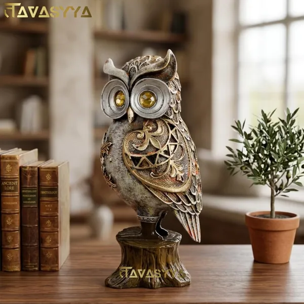 Tavasyya_Premium_Owl_Statue,_Maa_Lakshmi_Vahan_Owl_Figurine_for_Wealth_&_Protection_|_Vastu_&_Feng_Shui_Money_Attraction_Owl_for_Home_Decor,_Office_Desk_&_Good_Luck_Gift_(8.66_Inches).