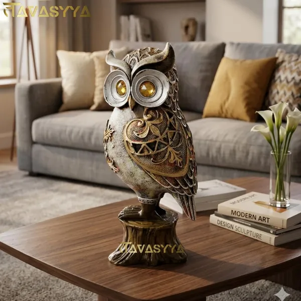 Tavasyya_Premium_Owl_Statue,_Maa_Lakshmi_Vahan_Owl_Figurine_for_Wealth_&_Protection_|_Vastu_&_Feng_Shui_Money_Attraction_Owl_for_Home_Decor,_Office_Desk_&_Good_Luck_Gift_(8.66_Inches).