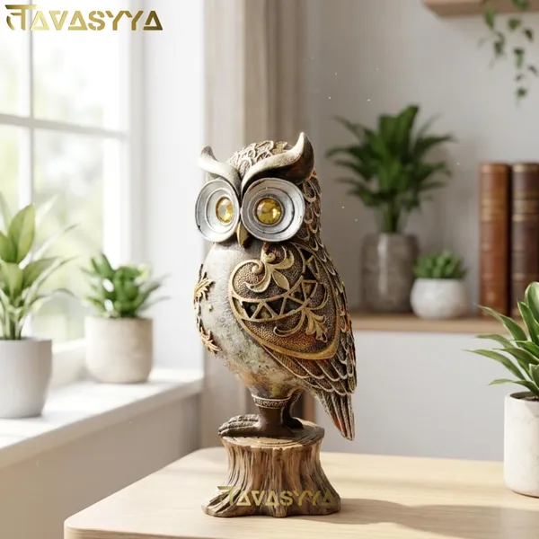 Tavasyya_Premium_Owl_Statue,_Maa_Lakshmi_Vahan_Owl_Figurine_for_Wealth_&_Protection_|_Vastu_&_Feng_Shui_Money_Attraction_Owl_for_Home_Decor,_Office_Desk_&_Good_Luck_Gift_(8.66_Inches).
