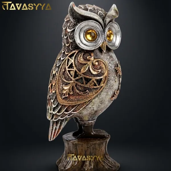 Tavasyya_Premium_Owl_Statue,_Maa_Lakshmi_Vahan_Owl_Figurine_for_Wealth_&_Protection_|_Vastu_&_Feng_Shui_Money_Attraction_Owl_for_Home_Decor,_Office_Desk_&_Good_Luck_Gift_(8.66_Inches).
