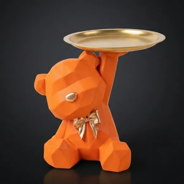 Tavasyya_Cute_Geometric_Orange_Teddy_Bear_Tray_Showpiece_for_Home_Decor_�_Modern_Sitting_Bear_Statue_Holding_Brass_Finish_Metal_Tray_for_Living_Room,_Bedroom,_Office_Desk_&_Gifting_(6.69_Inches)