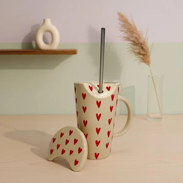 Red_Heart_Handmade_Ceramic_Mug_Tumbler_With_Lid_&_Straw_Beige_With_Red_Heart_Print_Tumbler_Cup_For_Hot_&_Cold_Beverages_Coffee_Tea_Milk