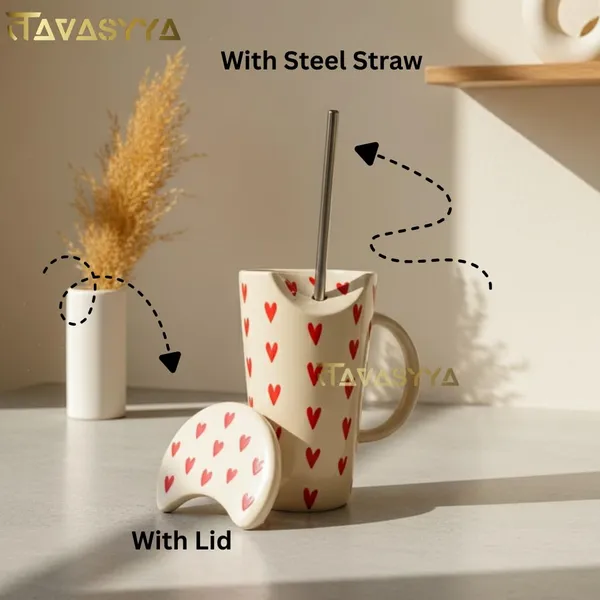 Red_Heart_Handmade_Ceramic_Mug_Tumbler_With_Lid_&_Straw_Beige_With_Red_Heart_Print_Tumbler_Cup_For_Hot_&_Cold_Beverages_Coffee_Tea_Milk