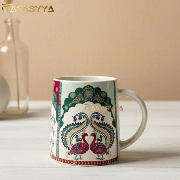 Multicolor_Peacock_Handmade_Ceramic_Coffee_Mug