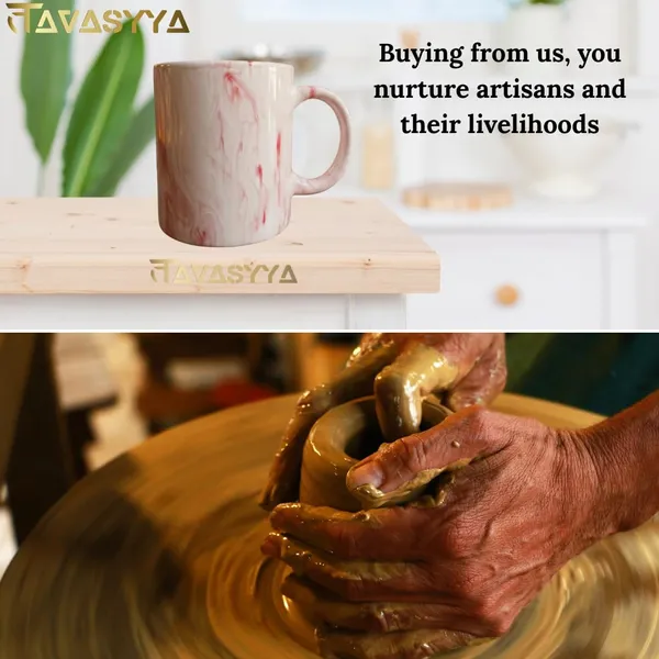Tavasyya_Set_of_2_Handmade_Ceramic_Mug_350_ml_|_Pink_Marble_Finish_Tea_&_Coffee_Mug_|_Hand-Painted_Stoneware_Cup_for_Milk,_Latte,_Hot_Beverages_|_Large_Daily_Use_Milk_Mug_for_Home,_Office,_Gifting