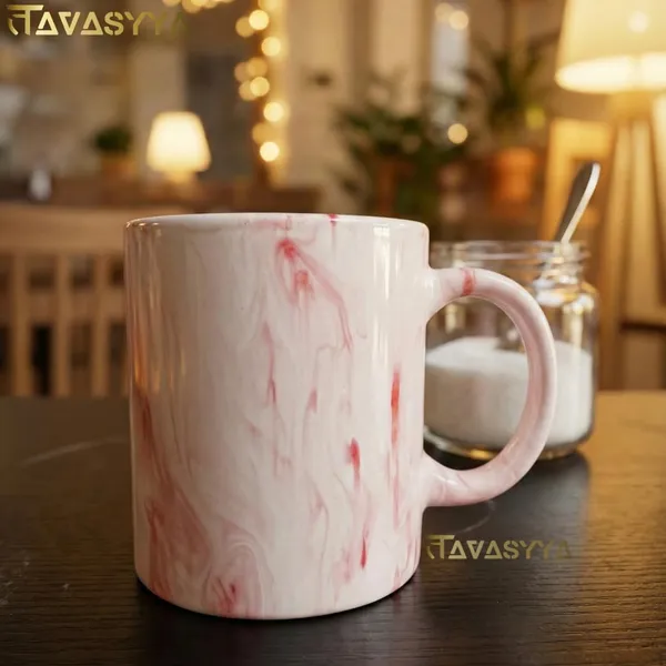 Tavasyya_Set_of_2_Handmade_Ceramic_Mug_350_ml_|_Pink_Marble_Finish_Tea_&_Coffee_Mug_|_Hand-Painted_Stoneware_Cup_for_Milk,_Latte,_Hot_Beverages_|_Large_Daily_Use_Milk_Mug_for_Home,_Office,_Gifting