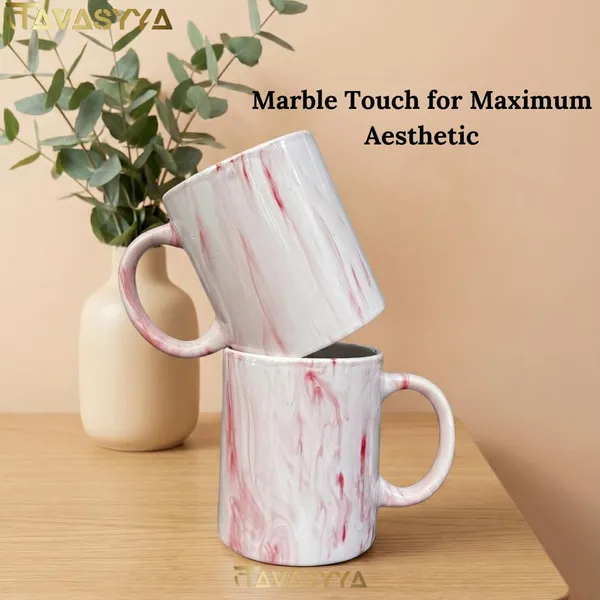 Tavasyya_Set_of_2_Handmade_Ceramic_Mug_350_ml_|_Pink_Marble_Finish_Tea_&_Coffee_Mug_|_Hand-Painted_Stoneware_Cup_for_Milk,_Latte,_Hot_Beverages_|_Large_Daily_Use_Milk_Mug_for_Home,_Office,_Gifting