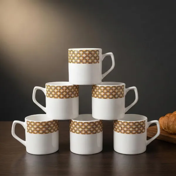 Tavasyya_Ceramic_Tea,_Coffee_Mugs,_Set_of_6_Cups,_Premium_White_Tea_Cups_with_Golden_Geometric_Pattern,_Elegant_Tea,_Coffee_&_Milk_Mugs_for_Home,_Office,_Kitchen_&_Gifting,_Microwave_&_Dishwasher_Safe
