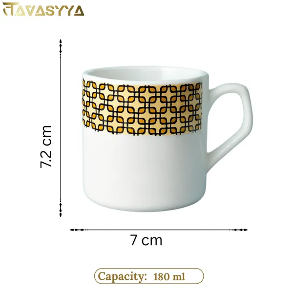 Tavasyya_Ceramic_Tea,_Coffee_Mugs,_Set_of_6_Cups,_Premium_White_Tea_Cups_with_Golden_Geometric_Pattern,_Elegant_Tea,_Coffee_&_Milk_Mugs_for_Home,_Office,_Kitchen_&_Gifting,_Microwave_&_Dishwasher_Safe