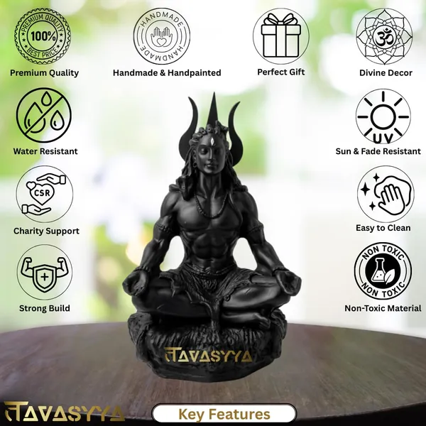 Tavasyya_Original_Adiyogi_Shiva_Idol_in_Meditation_Pose_�_Yogeshwar_Mahadev_Dhyan_Murti_|_Matte_Black_Finish_Shiv_Statue_for_Home_Temple,_Meditation_&_Office_Desk_Decor_(4_Inch)