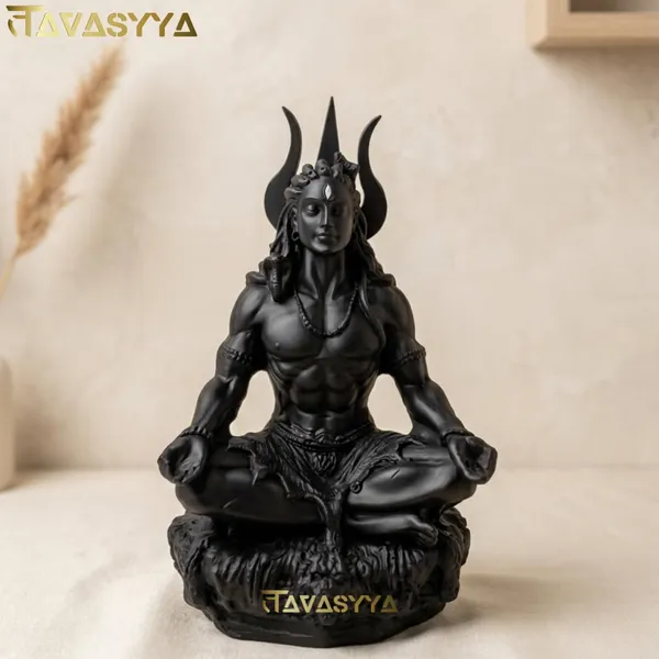 Tavasyya_Original_Adiyogi_Shiva_Idol_in_Meditation_Pose_�_Yogeshwar_Mahadev_Dhyan_Murti_|_Matte_Black_Finish_Shiv_Statue_for_Home_Temple,_Meditation_&_Office_Desk_Decor_(4_Inch)