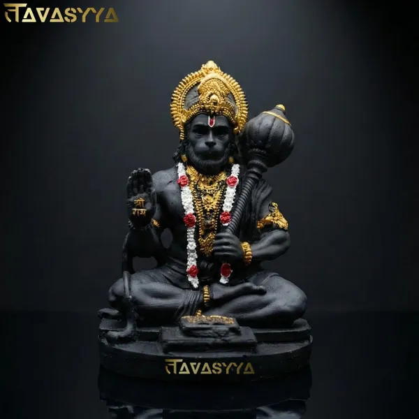 Tavasyya_Rare_Matte_Black_&_Golden_Premium_Hanuman_Ji_Idol,_Bajrang_Bali_Murti_for_Home_Temple,_Car_Dashboard,_Office_Desk_&_Pooja_Room,_BalaJi_Figurine,_Vastu_&_Evil_Eye_Protection,_Spiritual_Gifting