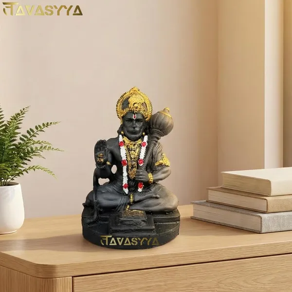 Tavasyya_Rare_Matte_Black_&_Golden_Premium_Hanuman_Ji_Idol,_Bajrang_Bali_Murti_for_Home_Temple,_Car_Dashboard,_Office_Desk_&_Pooja_Room,_BalaJi_Figurine,_Vastu_&_Evil_Eye_Protection,_Spiritual_Gifting