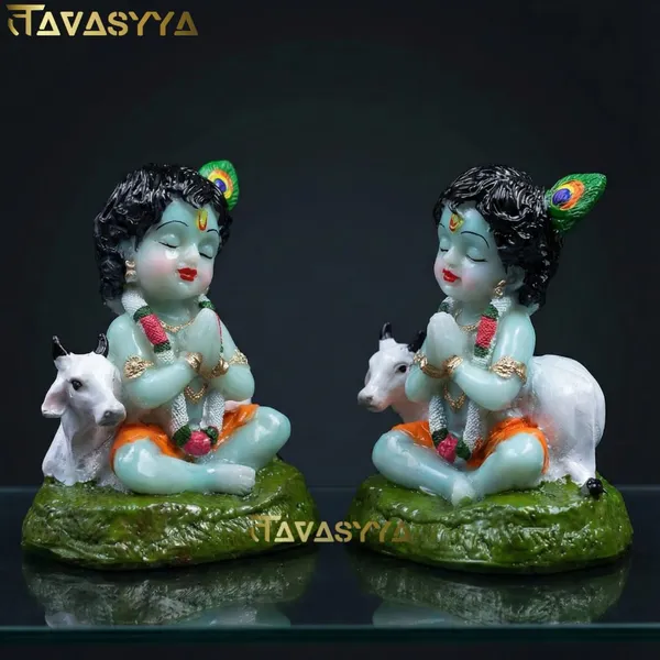 Tavasyya_Bal_Krishna_Idol_with_Gau_MATA_|_Yashoda_Nandan_Gopala_Bal_Swaroop_Murti_in_Glossy_Finish_|_Laddu_Gopal_Statue_for_Home_Temple,_Office_Temple,_Car_Dashboard,_Kids_Room_&_Spiritual_Gifting