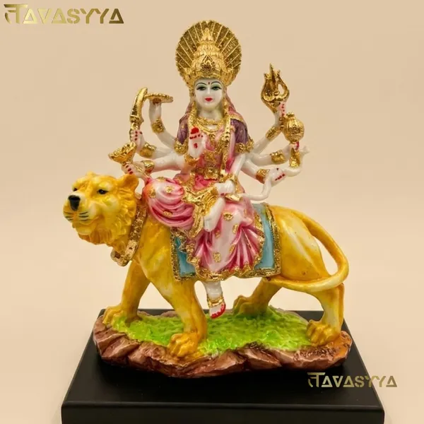 Tavasyya_Beautiful_Gauri_Durga_Swaroop_Murti_|_Sheron_Wali_MATA_Idol_8.46_Inch_�_Ashtbhuja_Sculpture_on_Lion_in_Marble_Finish_with_Pink_Aesthetic_Look_|_Maa_Parvati_Statue_for_Office_&_Home_Temple