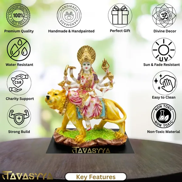 Tavasyya_Beautiful_Gauri_Durga_Swaroop_Murti_|_Sheron_Wali_MATA_Idol_8.46_Inch_�_Ashtbhuja_Sculpture_on_Lion_in_Marble_Finish_with_Pink_Aesthetic_Look_|_Maa_Parvati_Statue_for_Office_&_Home_Temple
