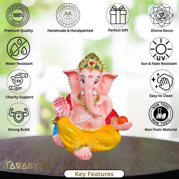 Multicolour_Ganesha_Idol_For_Car_Dashboard_Home_Temple_&_Office_Desk