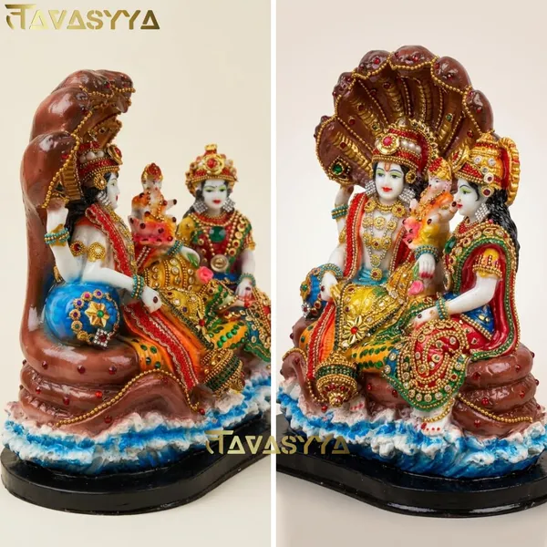 Tavasyya_Marble_Lakshmi_Narayan_Idol_10_Inch_�_Lord_Vishnu_with_Goddess_Lakshmi_in_Ksheer_Sagar_Murti_|_Vaikuntha-Kamalaja_Statue_with_Heavy_Jewellery_Detailing_|_Pooja_Room,_Office_&_Home_Temple