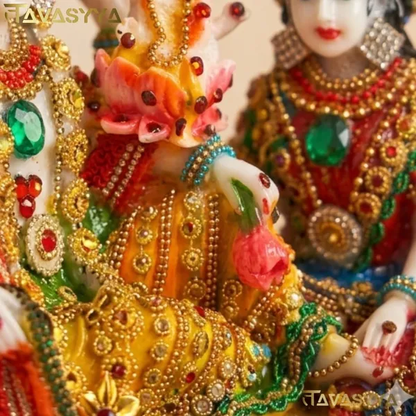 Tavasyya_Marble_Lakshmi_Narayan_Idol_10_Inch_�_Lord_Vishnu_with_Goddess_Lakshmi_in_Ksheer_Sagar_Murti_|_Vaikuntha-Kamalaja_Statue_with_Heavy_Jewellery_Detailing_|_Pooja_Room,_Office_&_Home_Temple