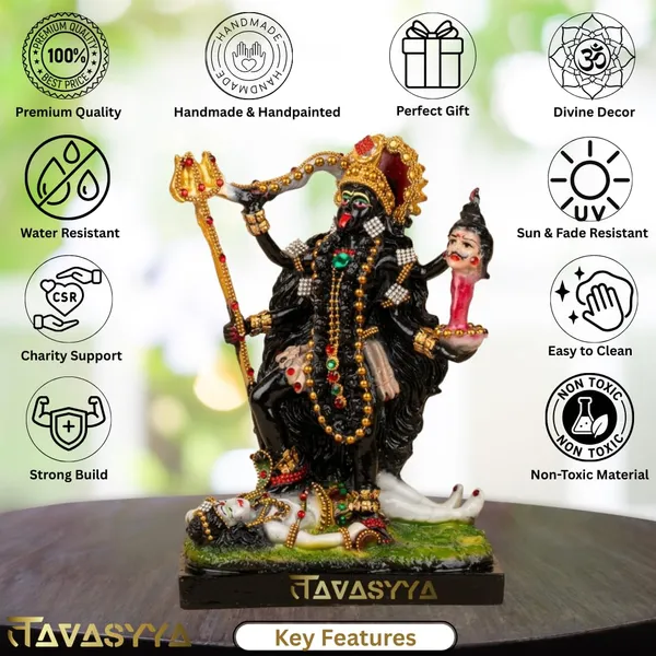 Tavasyya_Goddess_Kali_MATA_Idol_(8.85_Inch)_|_Kali_Maa_Murti_|_Mahakali_Statue_for_Home_Temple,_Pooja_Room_&_Office_Mandir_|_Maa_Kali_Religious_Idol_for_Spiritual_Decor_&_Gifting