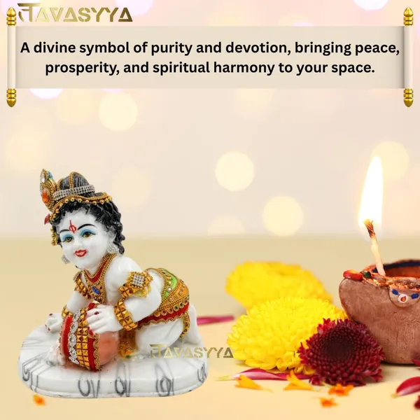 Tavasyya_Beautiful_Bal_Gopal_Krishna_Makhan_Chor_Idol_7.48_Inch,_Laddoo_Gopal_Murti_in_White_Marble_Finish_with_Jewelry_&_Stone_Work_|_Baby_Krishna_Statue_for_Home_Temple,_Janmashtami_&_Pooja_Decor