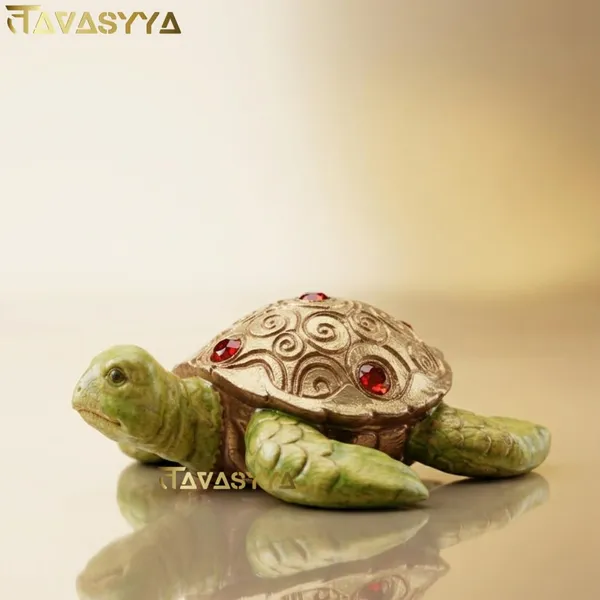Tavasyya_Lucky_Money_Turtle_(Kachua)_Statue_�_Green_Feng_Shui_Tortoise_with_Stone_Work_Shell_for_Longevity,_Stability,_Wealth,_Health_&_Good_Luck_|_Vastu_Home_Decor_Showpiece_(6.69_Inch)